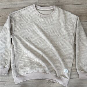Amazon Essentials Beige Textured Crewneck Sweater
